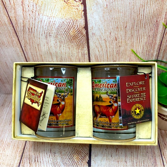 American Expedition Tumbler Glass Gift Set Wildlife Whitetail Majestic Deer - Picture 11 of 12